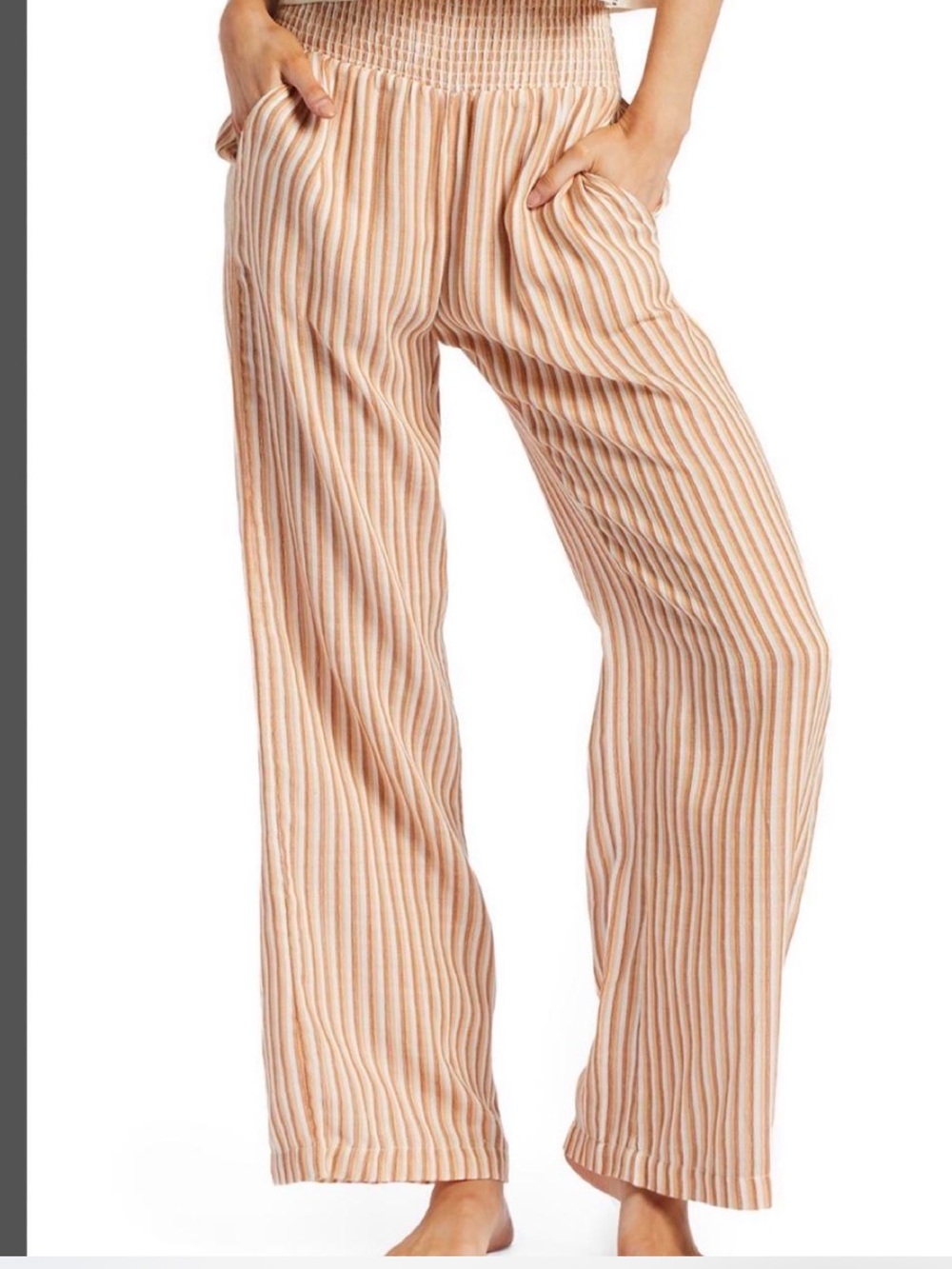 Billabong Stripped Leg Linen Viscose Pants Size M